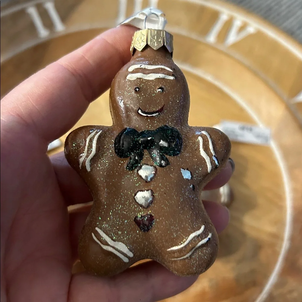 Gingerbread Man Christmas tree Ornaments x3 new with tiny flaws